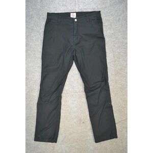 Livsn Pants Mens 33x32 Black Stretch Twill Hiking Zip Pocket Organic Cotton